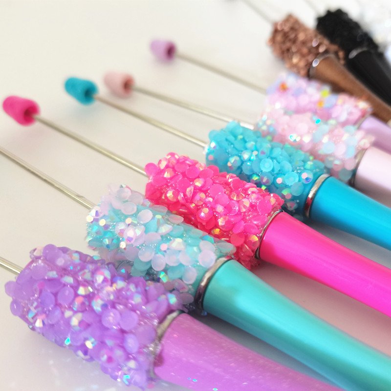 Dia mond Bling Multi-Color Sequin Bead Diy Pen Crystal Petals Handmade Gift Resin Ballpoint Pen