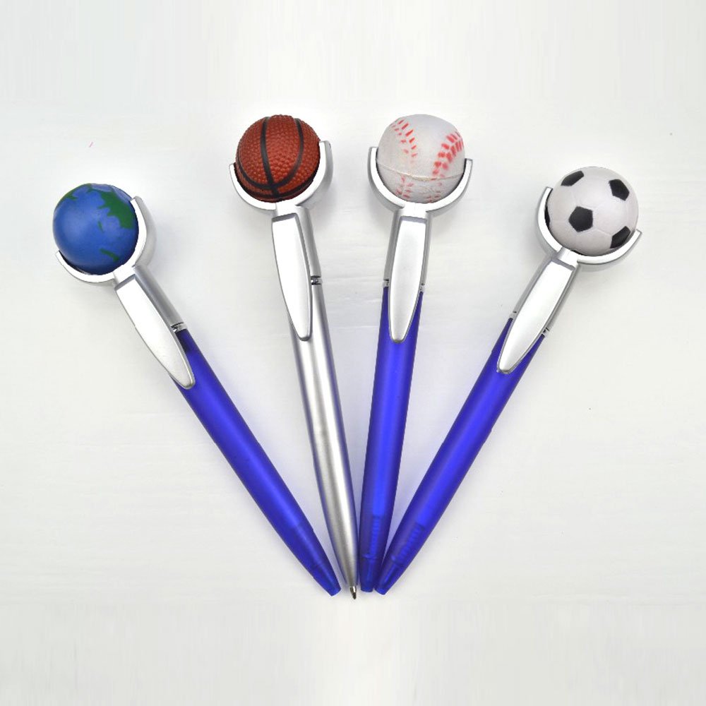 basketball shape topper pen design unique promotional ballpoint pen can be customized logo