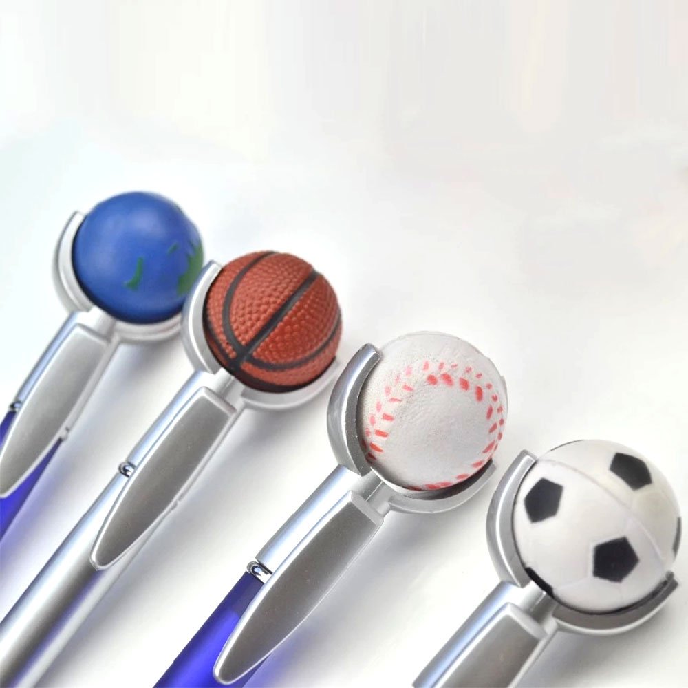 basketball shape topper pen design unique promotional ballpoint pen can be customized logo