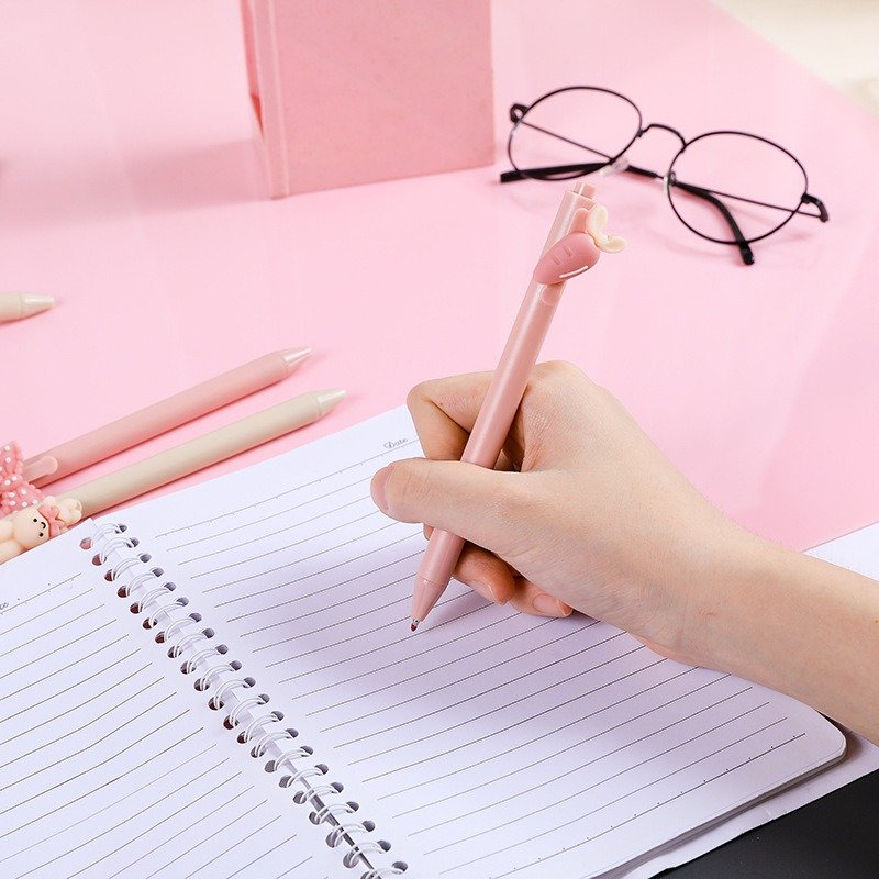 Cute Rabbit Girl Pen School Stationery Supplies 3D Cartoon Student Neutral Pen Office Ballpoint Pen Wholesale