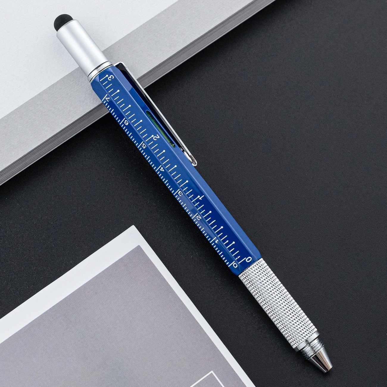 Multifunction 6 In 1 Tool Pen With Custom Logo Color And Engineering Pen With Inch Scale In Multi Ballpoint Pen