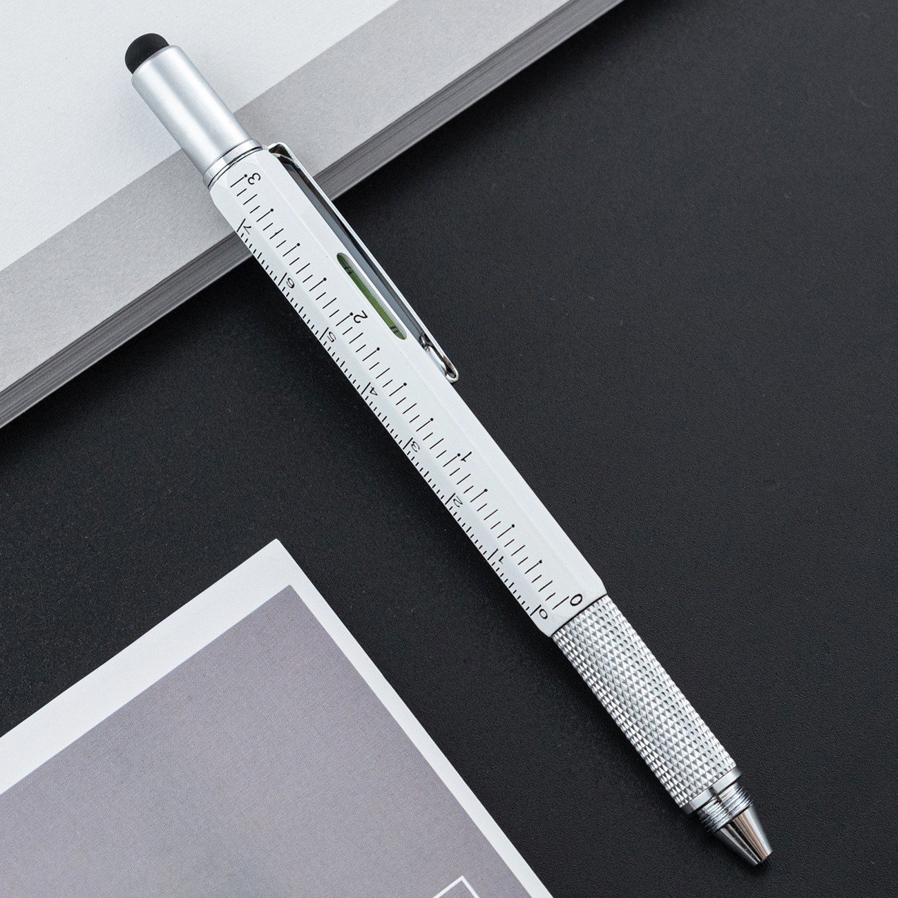 Multifunction 6 In 1 Tool Pen With Custom Logo Color And Engineering Pen With Inch Scale In Multi Ballpoint Pen