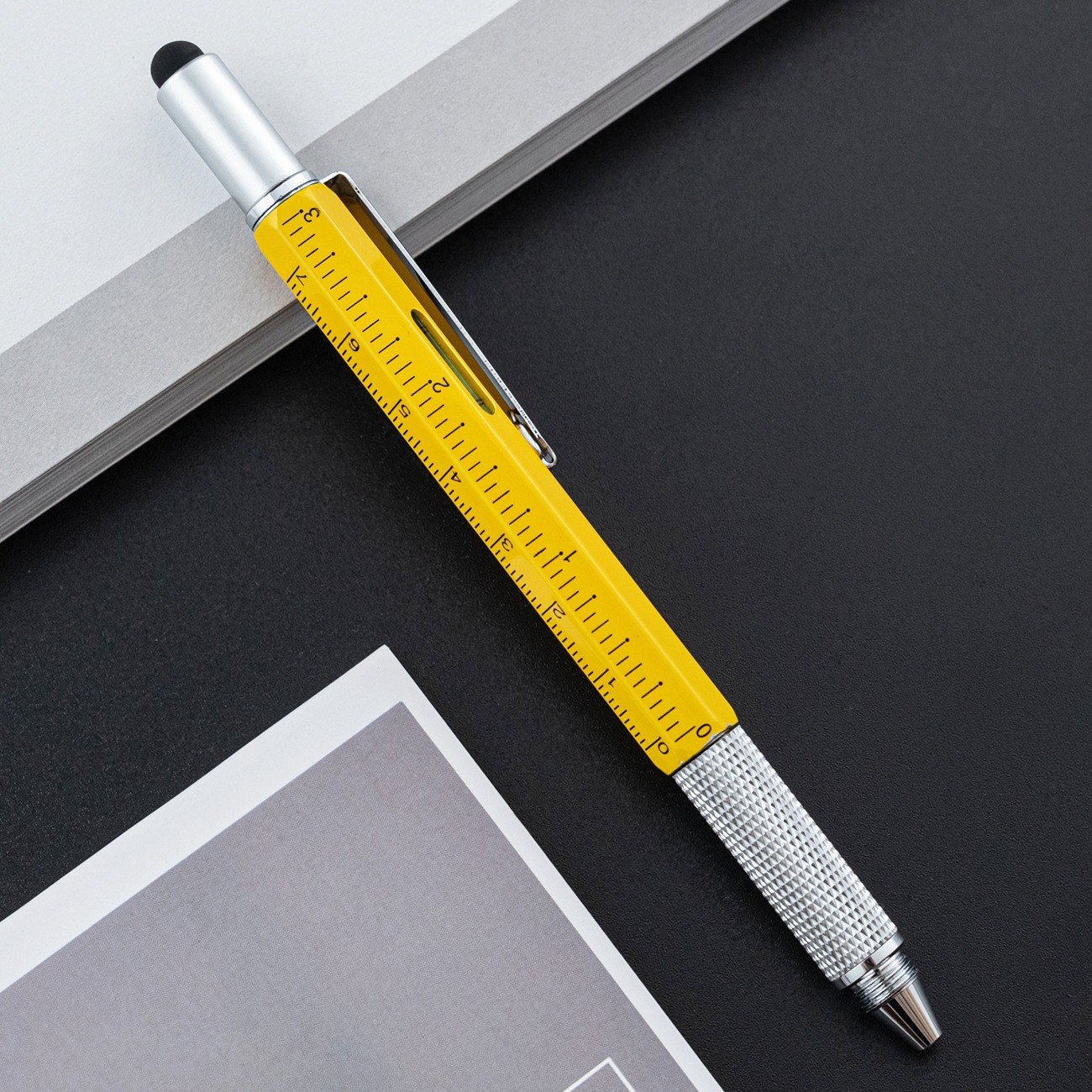 Multifunction 6 In 1 Tool Pen With Custom Logo Color And Engineering Pen With Inch Scale In Multi Ballpoint Pen