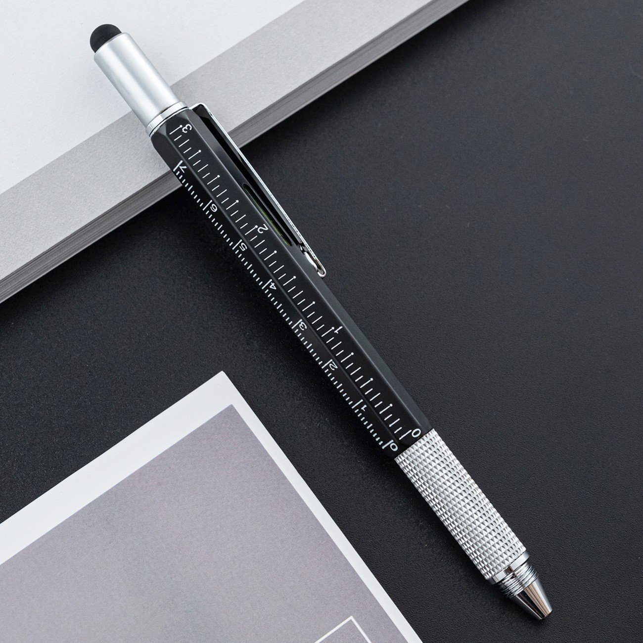 Multifunction 6 In 1 Tool Pen With Custom Logo Color And Engineering Pen With Inch Scale In Multi Ballpoint Pen