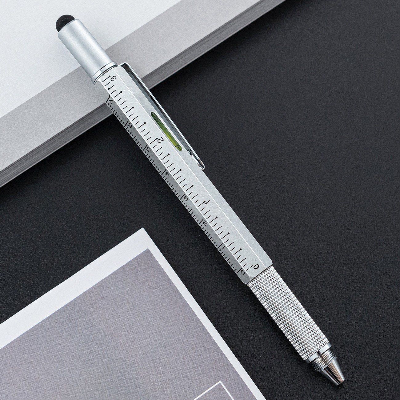 Multifunction 6 In 1 Tool Pen With Custom Logo Color And Engineering Pen With Inch Scale In Multi Ballpoint Pen