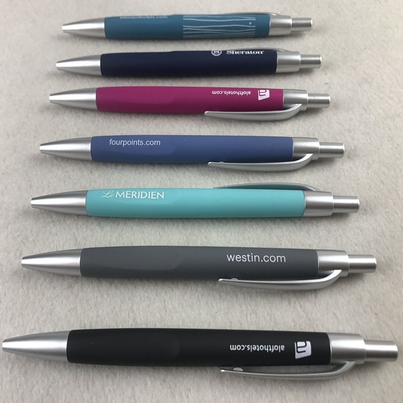 High quality luxury Soft Rubberized Coated Pen Soft Touch Pen Finishing Plastic Pens With Custom Logo