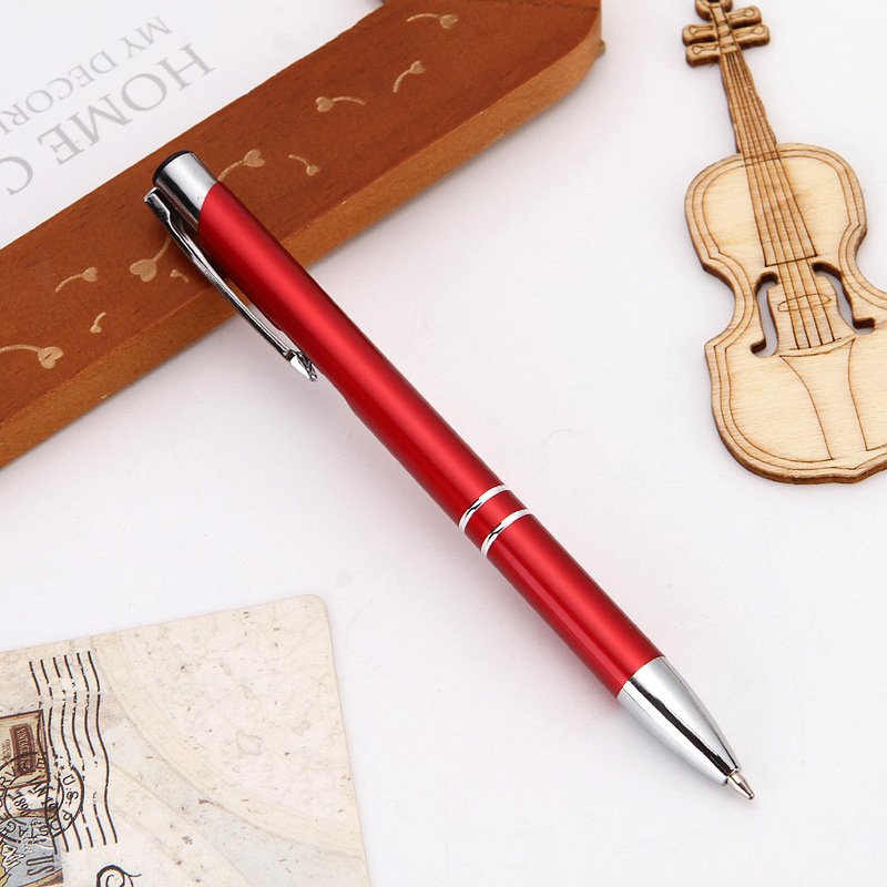 High Quality 1mm Fine Point Black Click Advertising Metal Ballpoint Pen Custom Logo Business Body Type for Promotions Wholesale