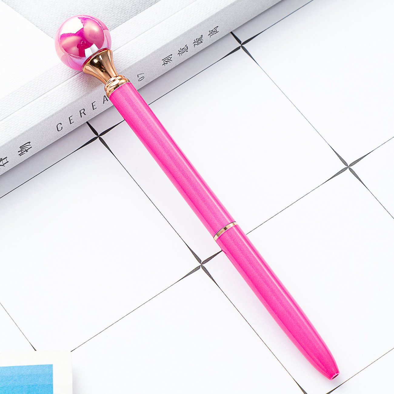 Hot Sale 1.0mm Pearl Ballpoint Pen Multi Color Metal Body Custom Logo Click Promotion for School Office for Gifts