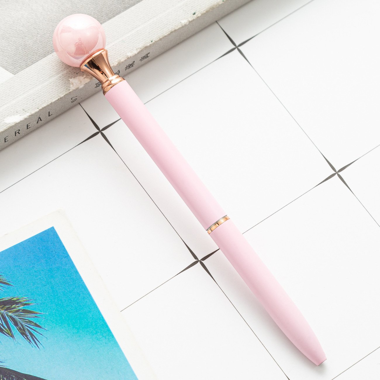 Hot Sale 1.0mm Pearl Ballpoint Pen Multi Color Metal Body Custom Logo Click Promotion for School Office for Gifts