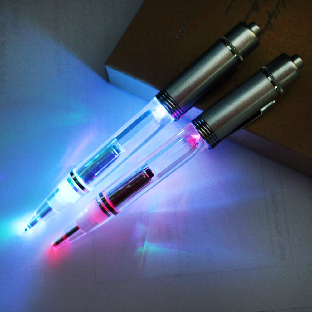 High Quality LED Flashlight Ballpoint Pen 1.0mm Writing Width Novelty Metal Light up Pen for Promotional Gifts