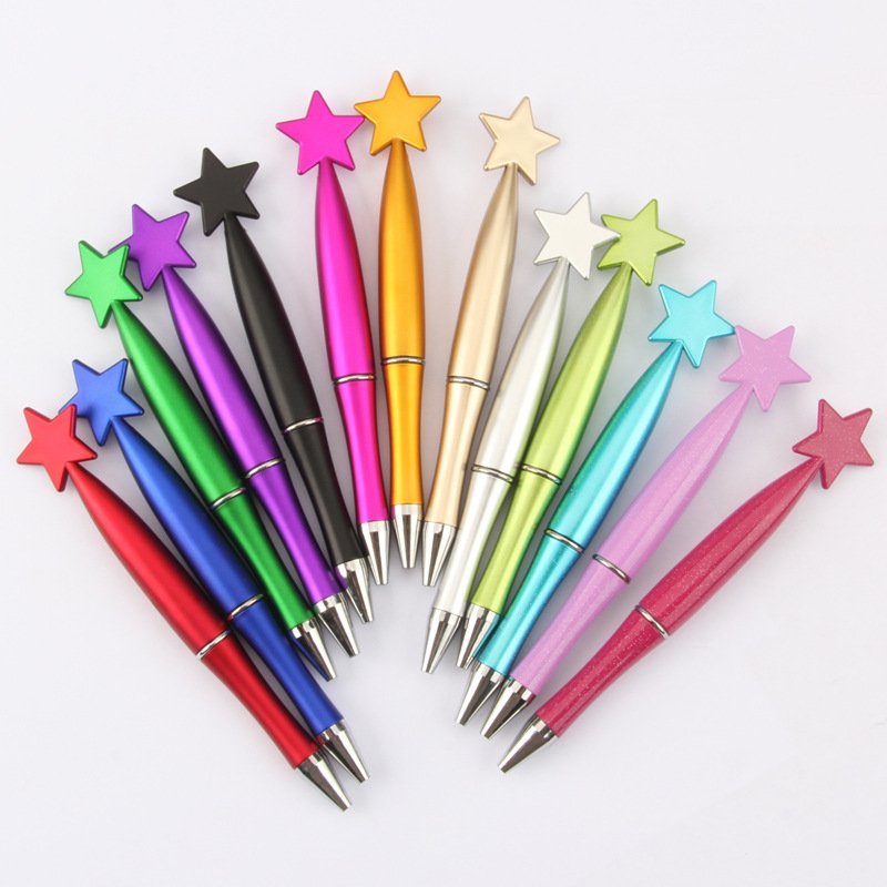 Popular promotion ballpoint pen custom cheap butterfly star flower heart shape cute plastic ball pen with print logo kids