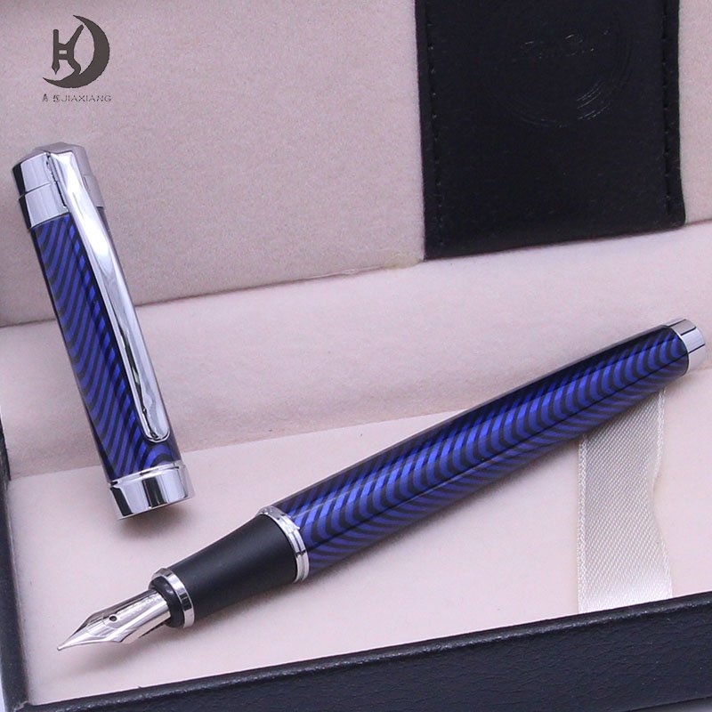 High quality luxury premium business gifts print logo heavy metal black fountain pen kit with custom pen design