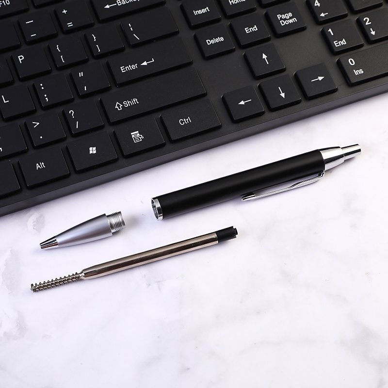 ballpoint pen wholesale luxury silver stainless steel metal ball pen with custom logo