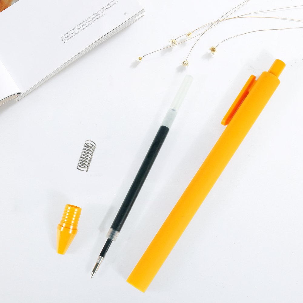 Hot Selling Wholesale Plastic Ballpen Custom Logo Printed Ballpoint Pen Multiple Color Retractable Soft Rubber Click Plastic Pen