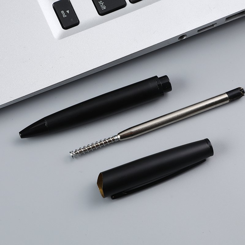 2024 New High Quality Gift Office All Matte Black Pen Luxury Business Twist Blue Pen Body Metal Ballpoint Pen With Logo