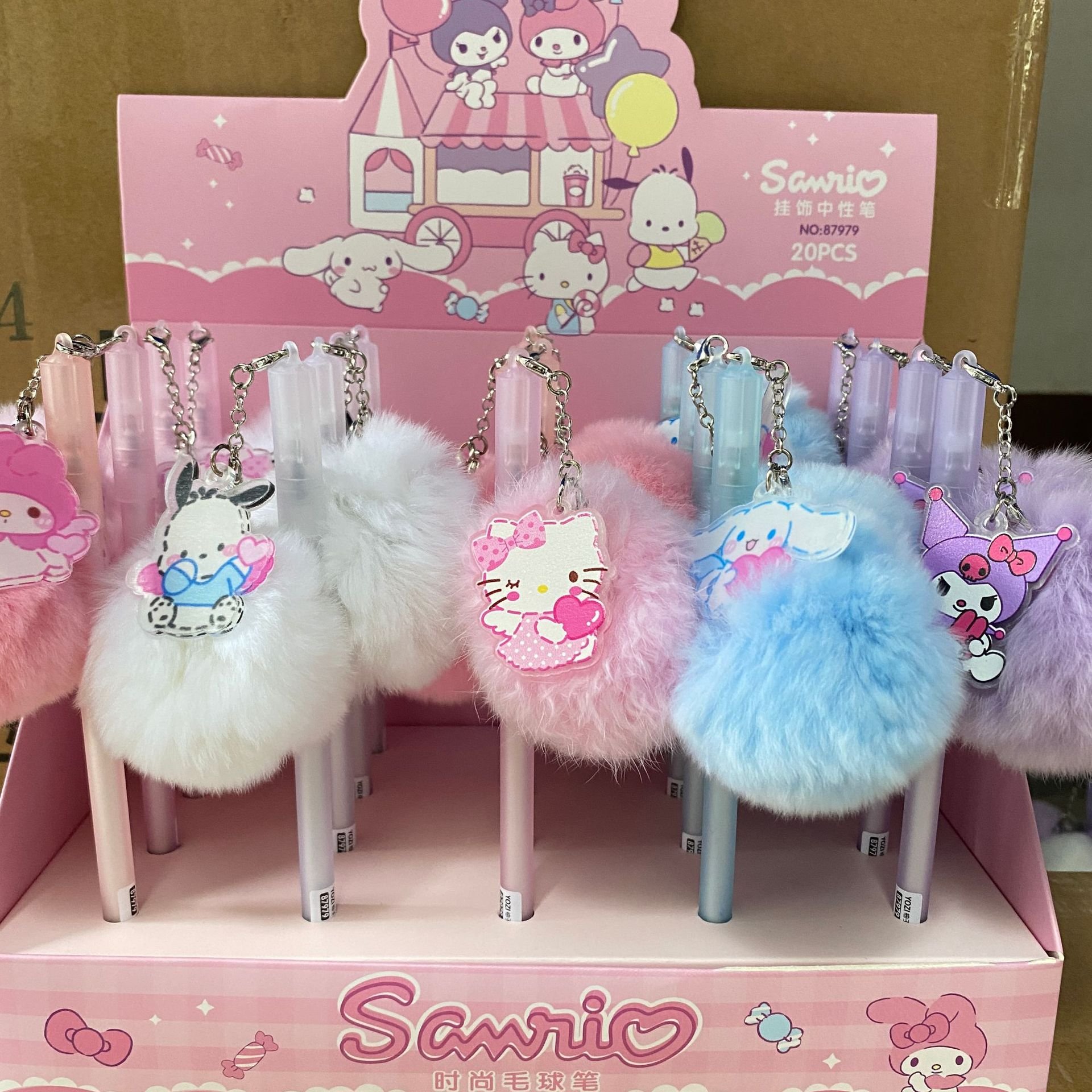 2022 Factory custom Korean kids doll toy ballpoint pen love Cartoon plush dolls promotional gift pen for student