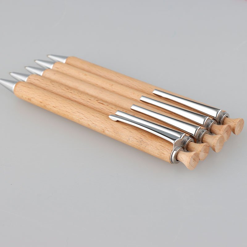 Maxwri High Quality Eco-Friendly Wooden Ball Pen Promotional Natural Wood Ballpoint Pen With Metal Clip For Office Writing