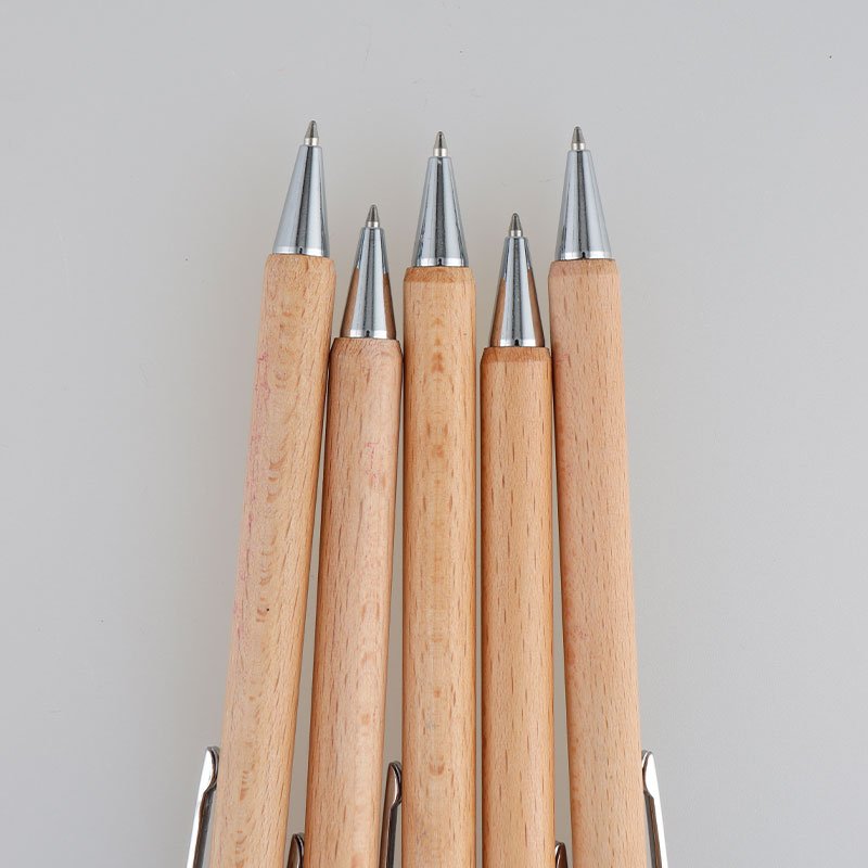Maxwri High Quality Eco-Friendly Wooden Ball Pen Promotional Natural Wood Ballpoint Pen With Metal Clip For Office Writing