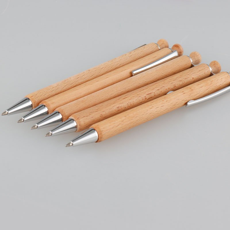 Maxwri High Quality Eco-Friendly Wooden Ball Pen Promotional Natural Wood Ballpoint Pen With Metal Clip For Office Writing
