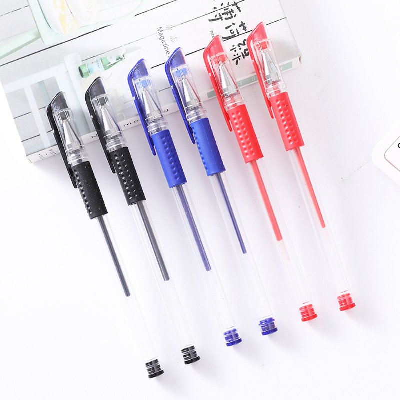 X1011-2 Stationery Wholesale Cheapest Ink Gel Pens With Custom Logo 0.5mm Blue Plastic Ballpoint Pens Promotional Gel Pen