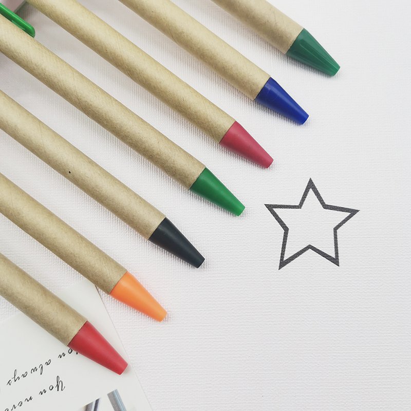 Hot Selling Eco-friendly Paper Krafts Custom Logo Ballpoint Pens Recycled Cardboard Low Price Promotion Gift Pens