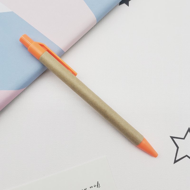 Hot Selling Eco-friendly Paper Krafts Custom Logo Ballpoint Pens Recycled Cardboard Low Price Promotion Gift Pens