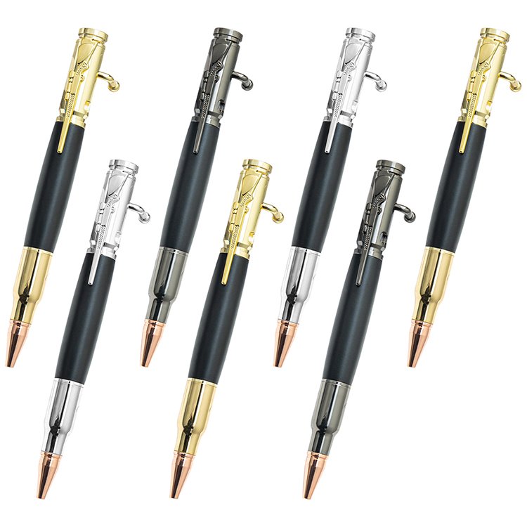 JH Creative Design Bullet Shaped Bolt Action Tactical Pen Rifle Design Clip Metal Luxury Gun Pen