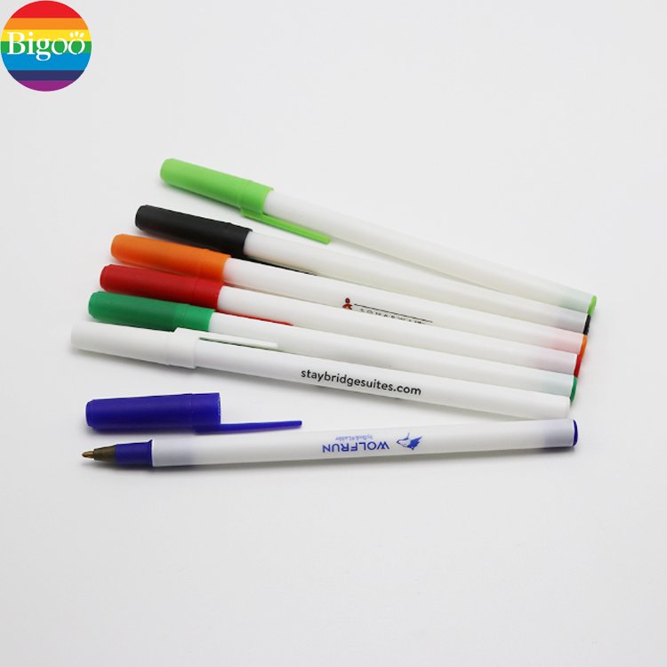 Popular cheap simple blank ballpoint pen customized for full print logo ball point pen for office school and promotion
