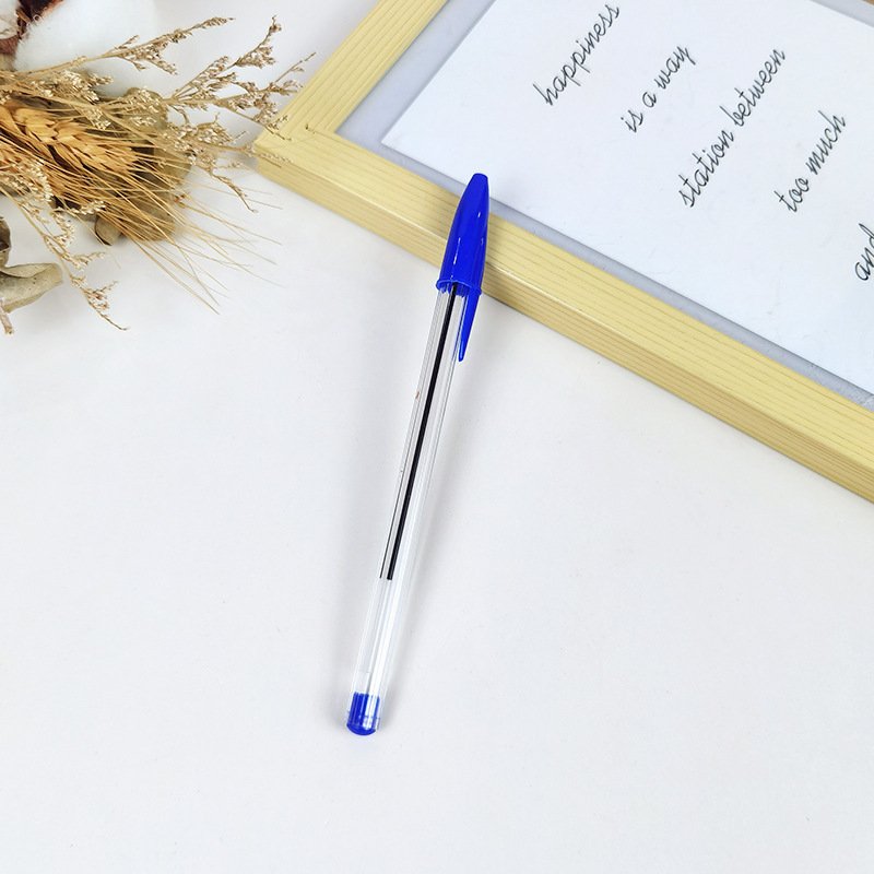 Wholesale 1.0mm Ballpoint Pen Easy To Write Plastic Pen Student School Stationery Red Blue Black Cheap Pen