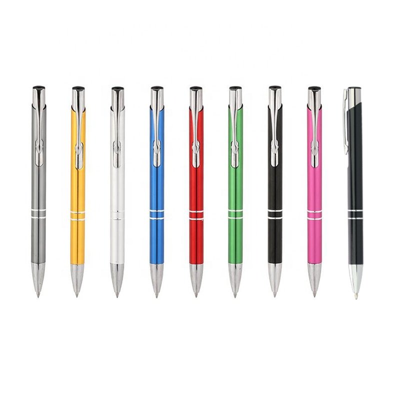 High-end Classical Aluminum Ballpoint Pen Pouch Packing Smooth Writing Black Ink Metal Pen with custom logo