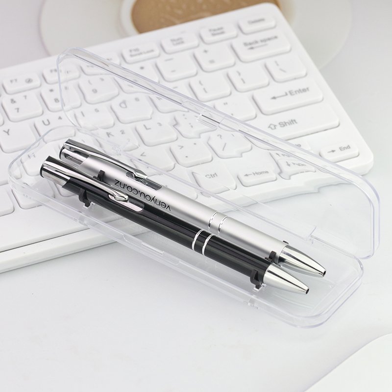 High-end Classical Aluminum Ballpoint Pen Pouch Packing Smooth Writing Black Ink Metal Pen with custom logo