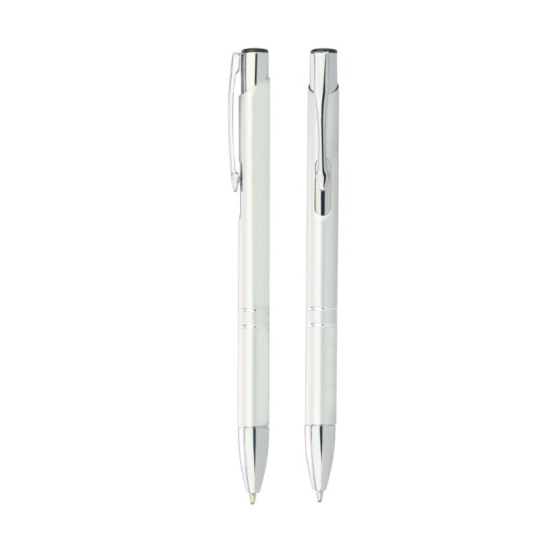 High-end Classical Aluminum Ballpoint Pen Pouch Packing Smooth Writing Black Ink Metal Pen with custom logo