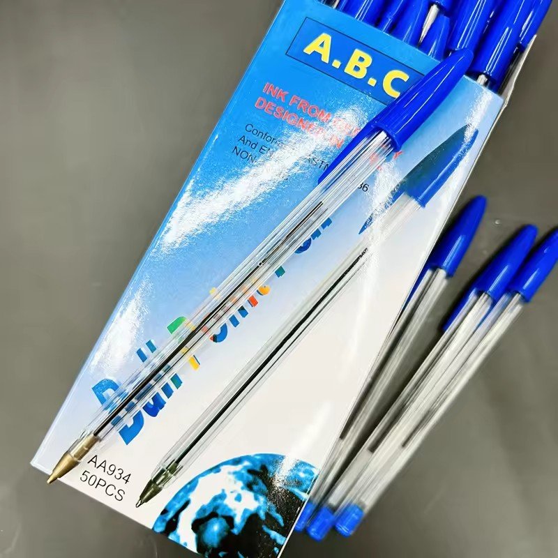 Wholesale 50pcs/Box Customizable Ballpoint Pen Multi-Colors Plastic Stationery Office Supplies 1.0mm Writing Width for Gifts