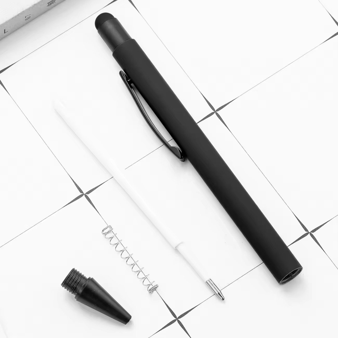 Custom Logo Printed 1.0mm Business Ballpoint Pen Soft Stylus with Metal Matt Finish for School Gifts Office Supplies Promotions