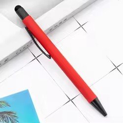Custom Logo Printed 1.0mm Business Ballpoint Pen Soft Stylus with Metal Matt Finish for School Gifts Office Supplies Promotions
