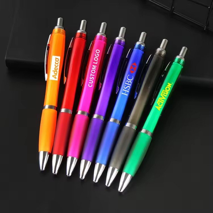 High Quality Classic White 1.0mm Writing Width Plastic Ball Pen Customized Logo Business Novelty School Office Supplies