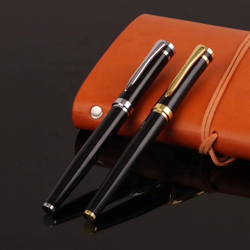 Expensive Personalised Pens Roller Ball Pen Gold Logo Metal Customize Gift Business Black Notebooks Ballpoint Pen