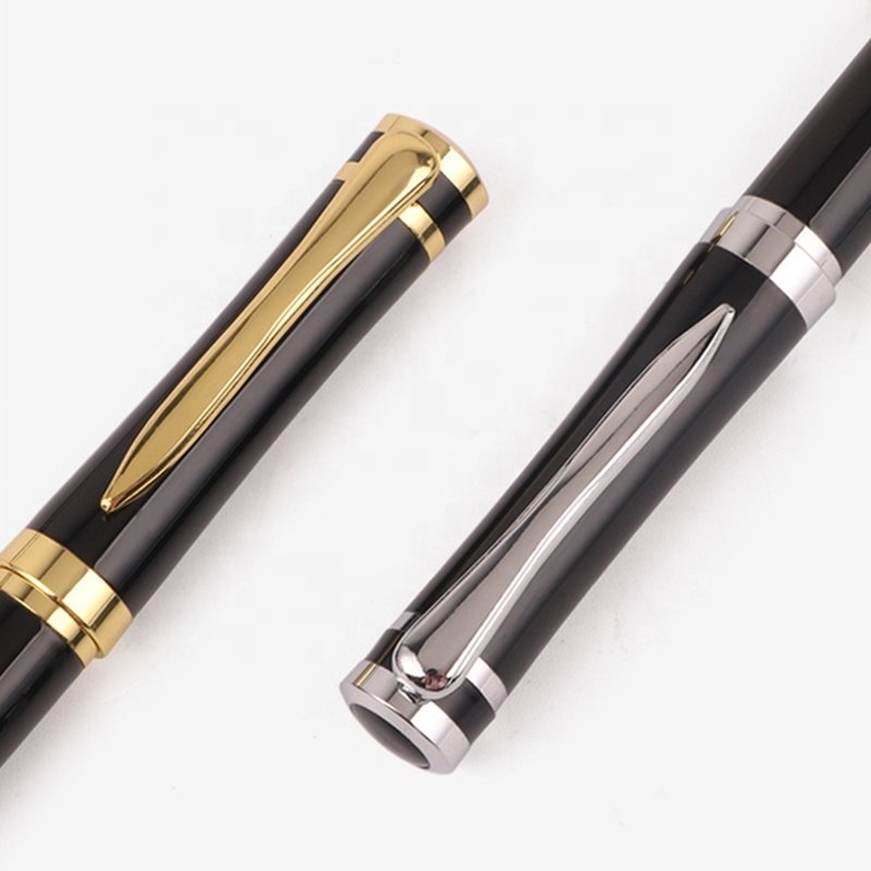 Expensive Personalised Pens Roller Ball Pen Gold Logo Metal Customize Gift Business Black Notebooks Ballpoint Pen
