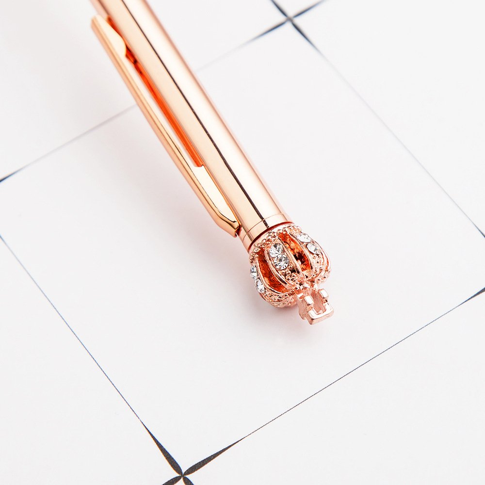Cute Crown pen metal ballpoint pen automatic school student gel pencil stationery