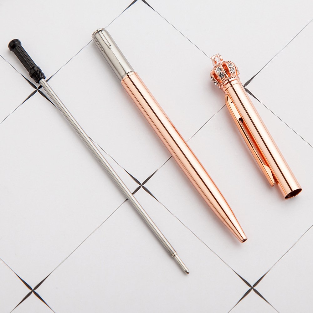 Cute Crown pen metal ballpoint pen automatic school student gel pencil stationery