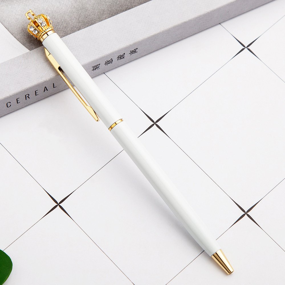 Cute Crown pen metal ballpoint pen automatic school student gel pencil stationery