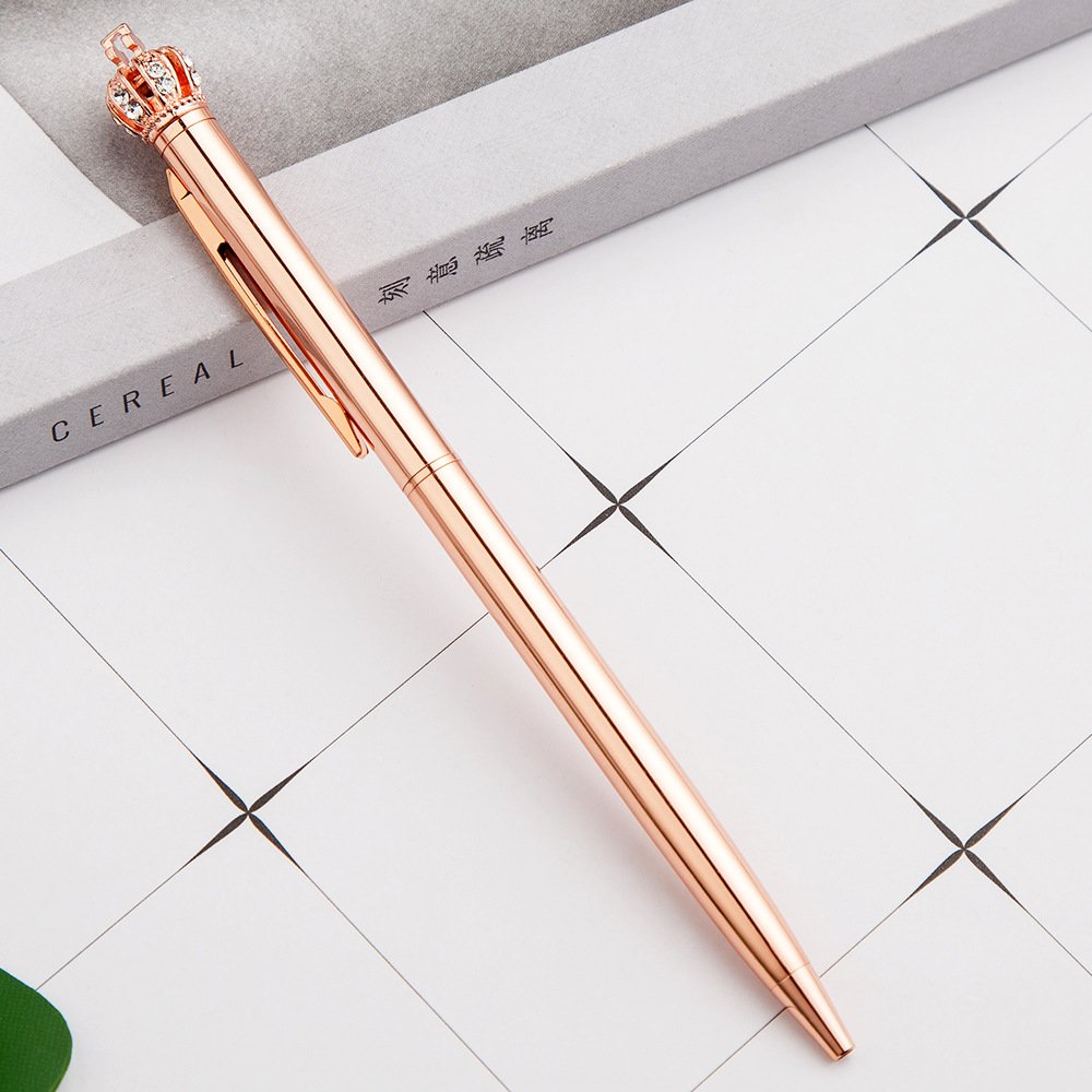 Cute Crown pen metal ballpoint pen automatic school student gel pencil stationery