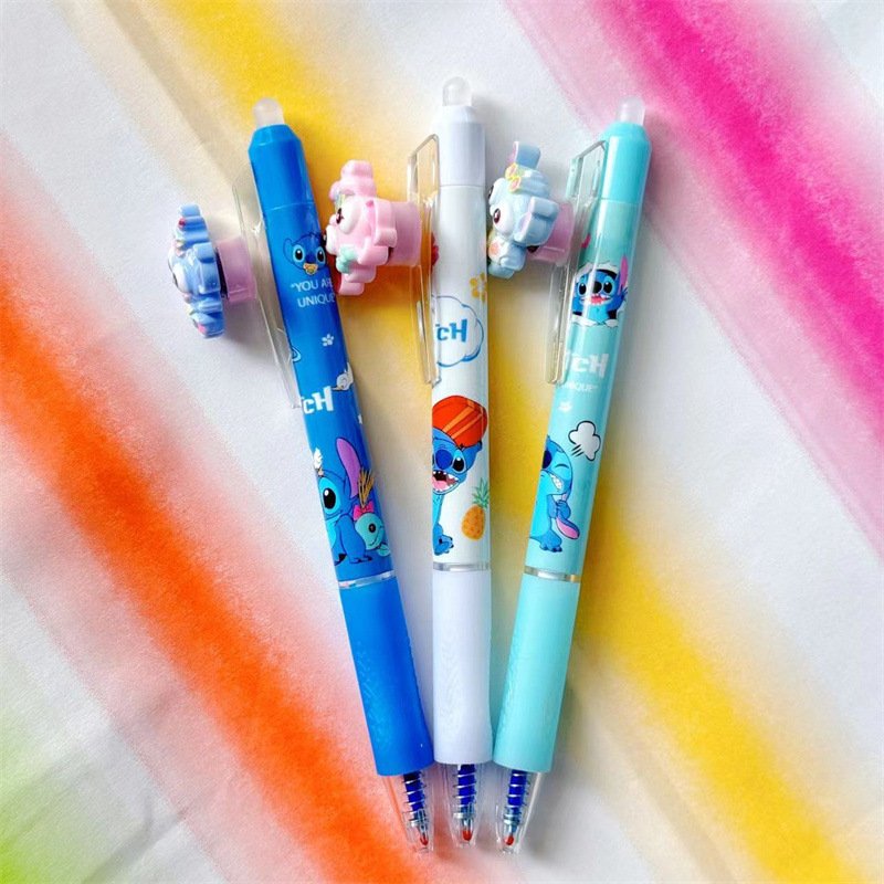 School 30pcs/box Stitch ballpoint pen, 0.5mm erasable blue stitch pen, Stationary erasable black ballpoint pen