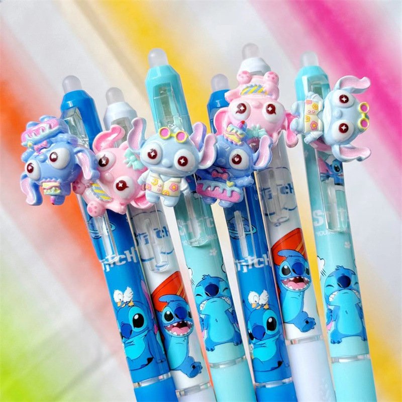 School 30pcs/box Stitch ballpoint pen, 0.5mm erasable blue stitch pen, Stationary erasable black ballpoint pen
