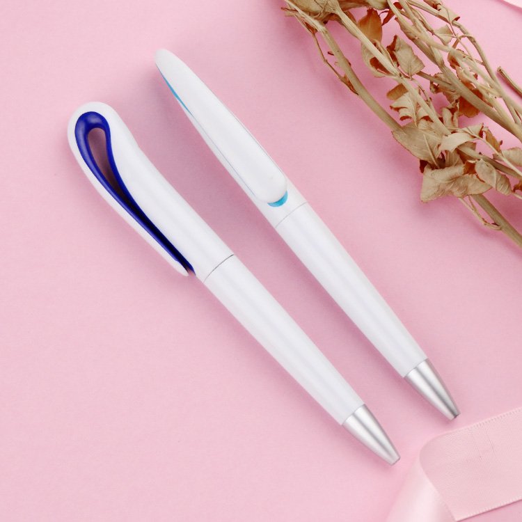 Simple Styling Colorful Logo Custom Print Plastic Ballpoint Pen Durable Gift Office And School Use