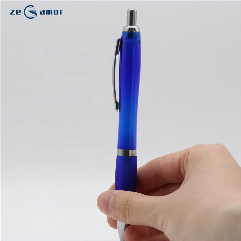 WholesalPluma Classic top selling parker refill 0.7mm 1.0mm metal clip silver trim blue plastic promotional items with logo pens