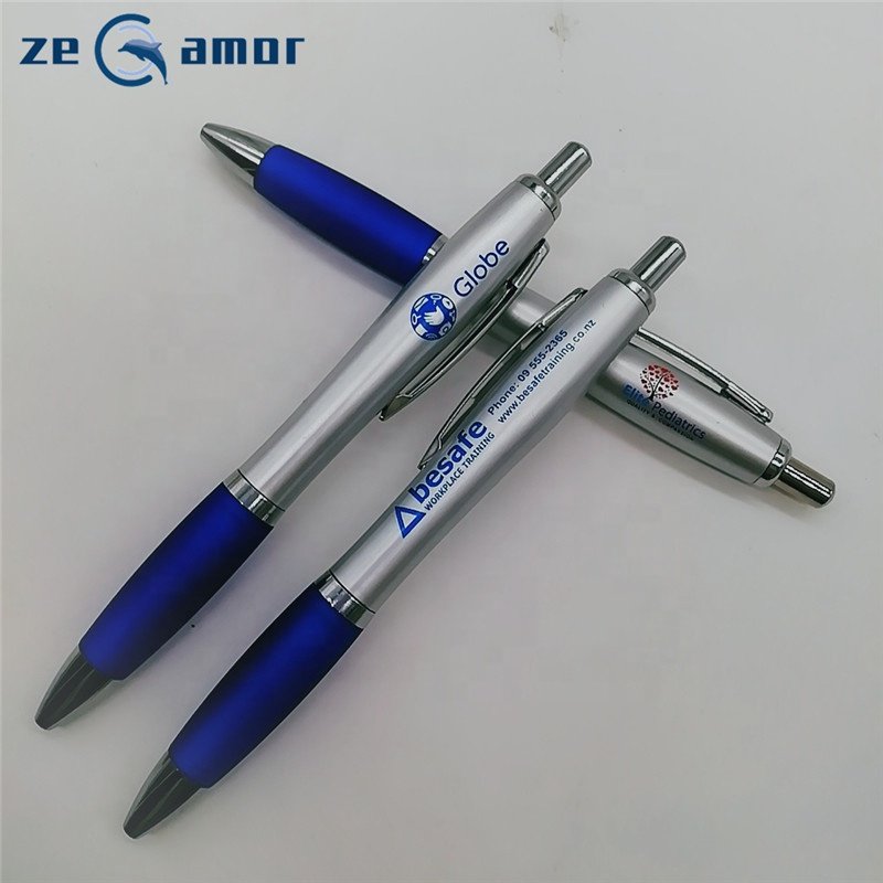 WholesalPluma Classic top selling parker refill 0.7mm 1.0mm metal clip silver trim blue plastic promotional items with logo pens