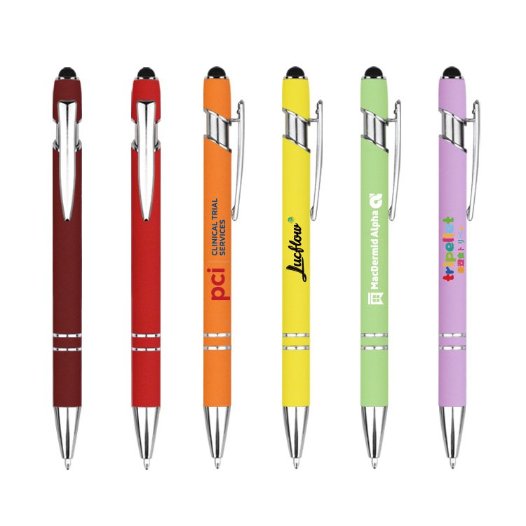 New Professional Pen Supplier Metal Rubber Ball Pen Gift OEM Custom Logo Promotional Touch Screen Ballpoint Pen