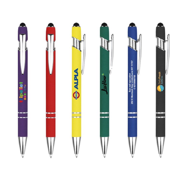 New Professional Pen Supplier Metal Rubber Ball Pen Gift OEM Custom Logo Promotional Touch Screen Ballpoint Pen
