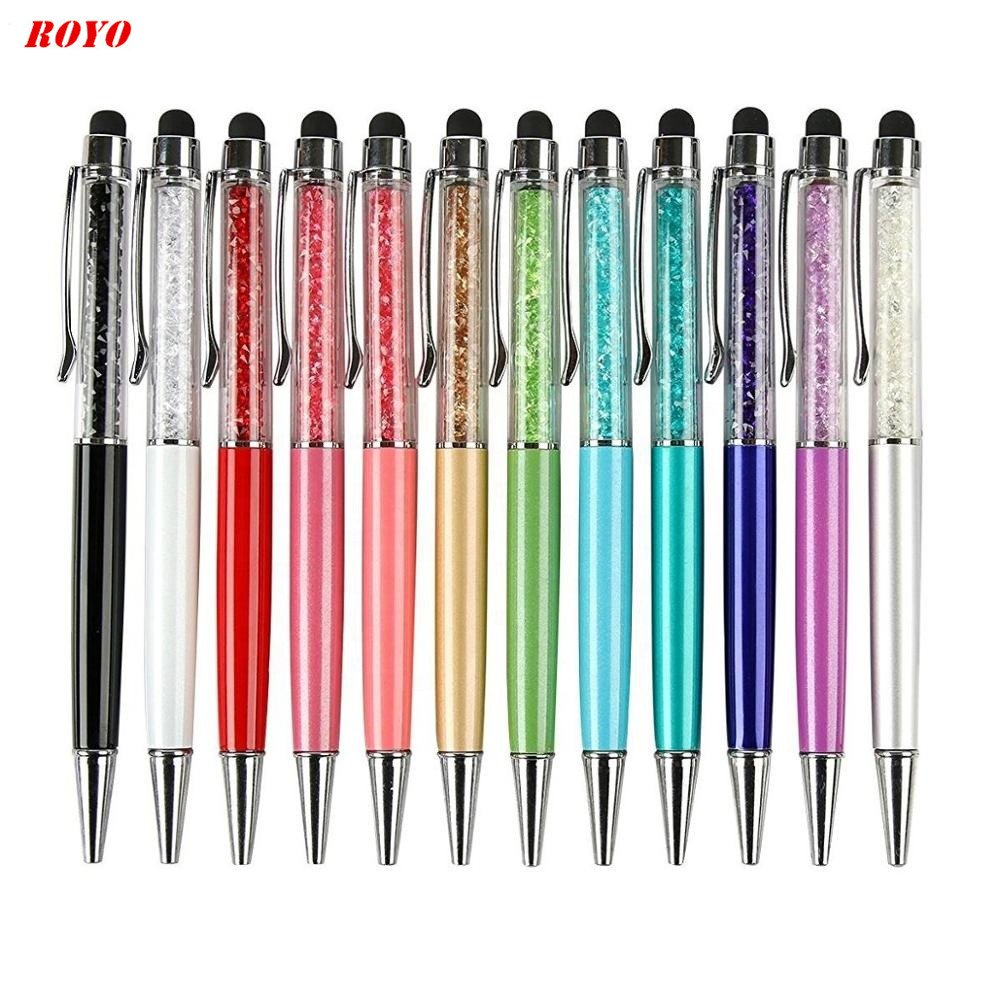 Advertising promotional gift Crystal BallPoint Metal Pen Stylus Screen Stylus Ball Pen With Customized Logo